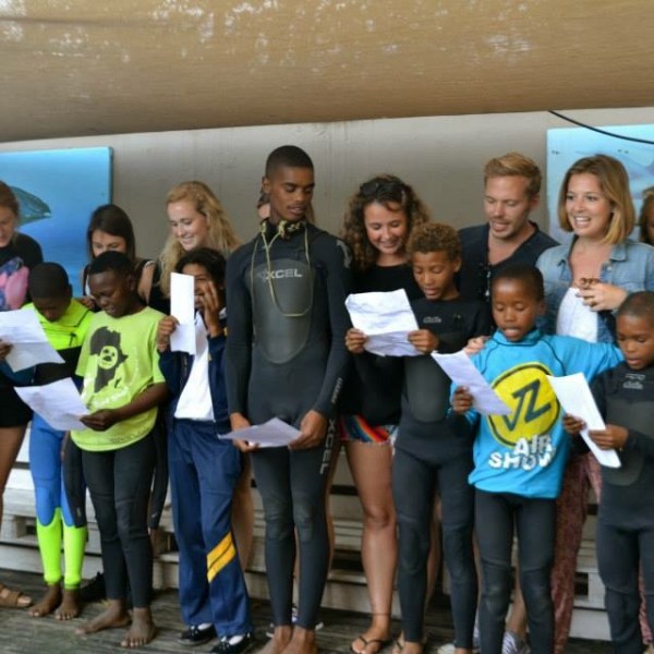 a group of people posing for a photo