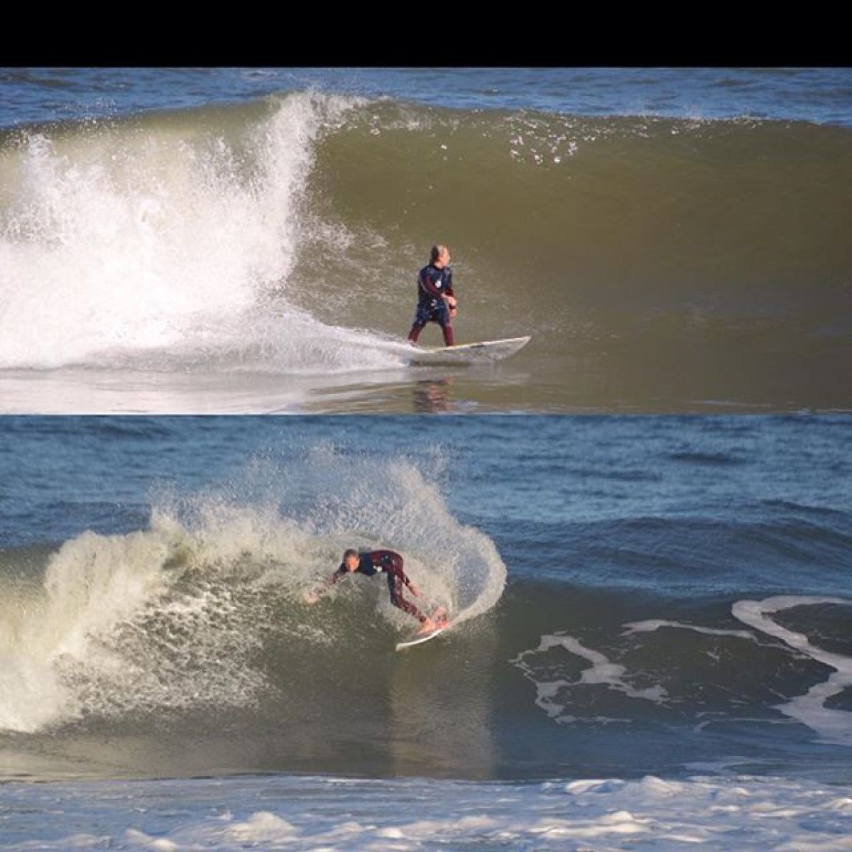 a man riding a wave on a surfboard in the water