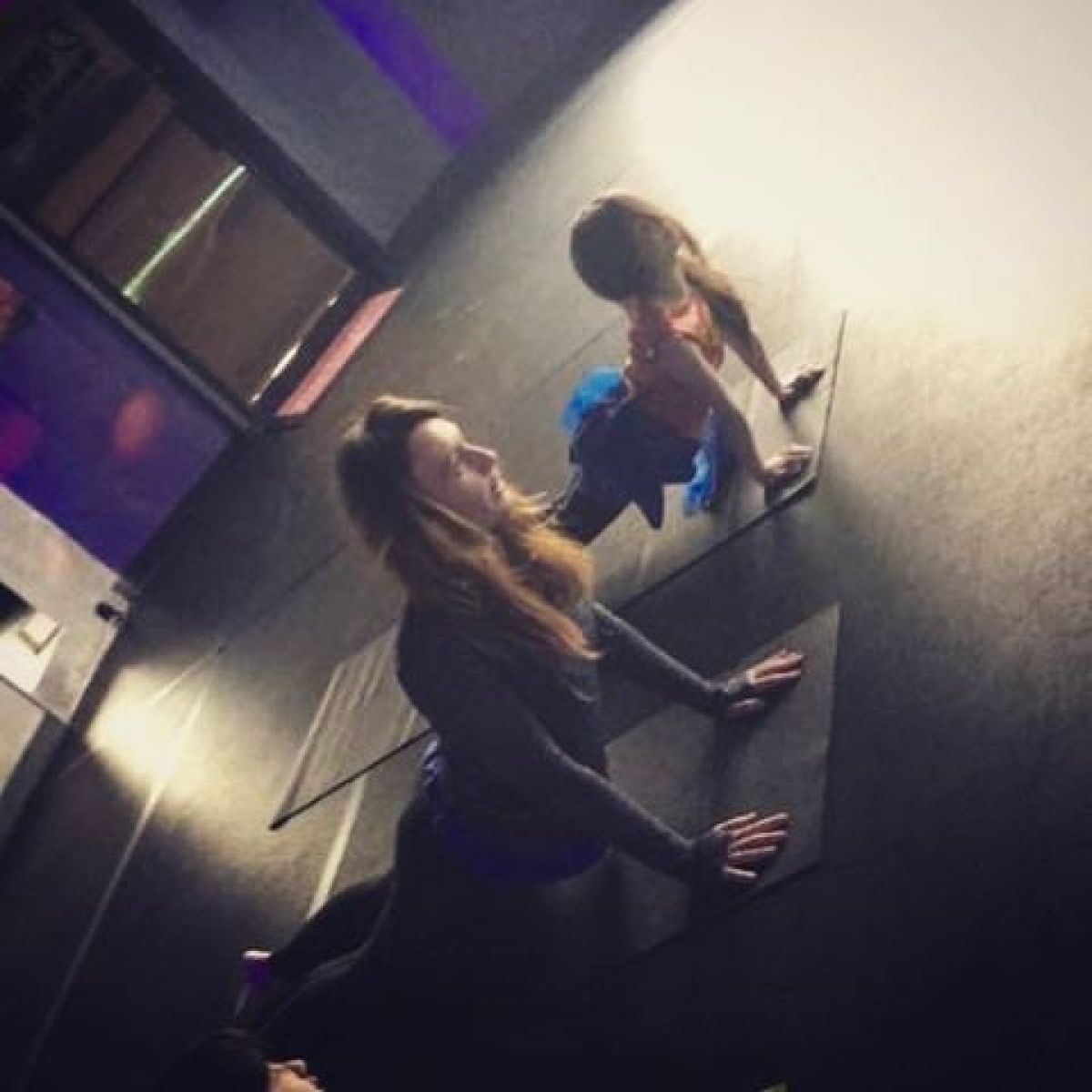 a person standing in a room