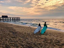 a man standing on a beach