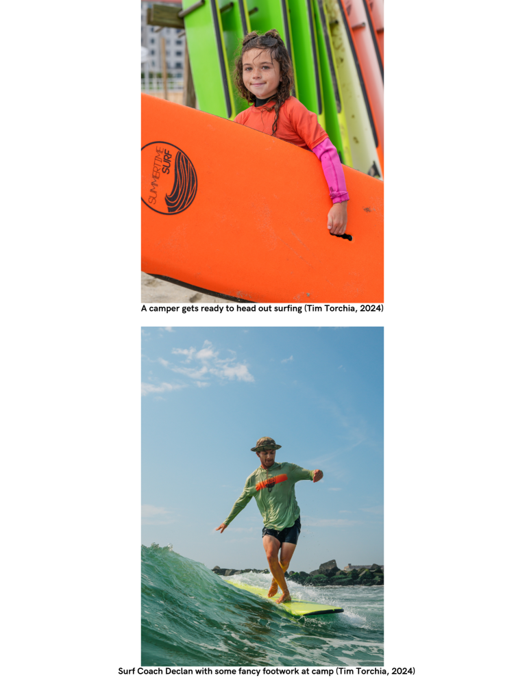 a person riding a surf board in the air