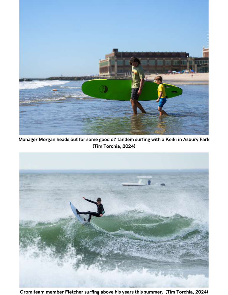 a man riding a wave on a surf board on a body of water